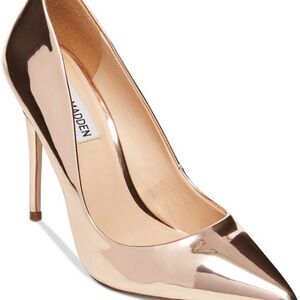 Steve Madden Rose Gold Metallic Pointed-Toe Stiletto